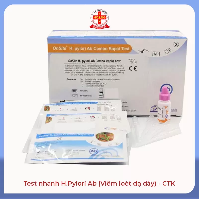 Test nhanh Viêm loét dạ dày OnSite H.Pylori Ab Combo Rapid Test - CTK Hộp 30test