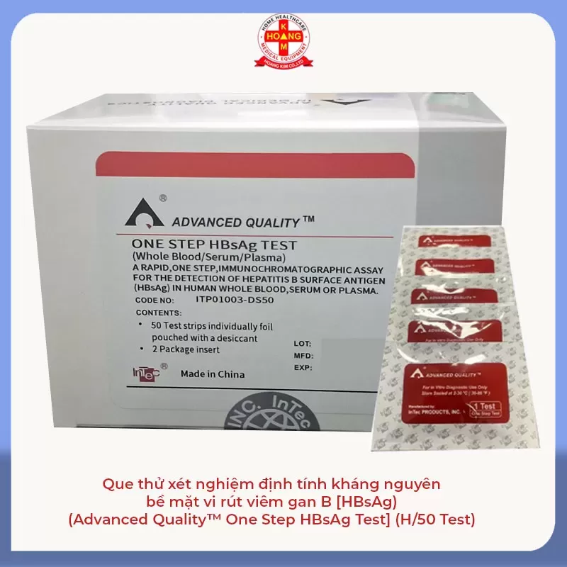 Que thử xét nghiệm định tính kháng nguyên bề mặt vi rút viêm gan B [HBsAg) (Advanced Quality™ One Step HBsAg Test] (H/50)