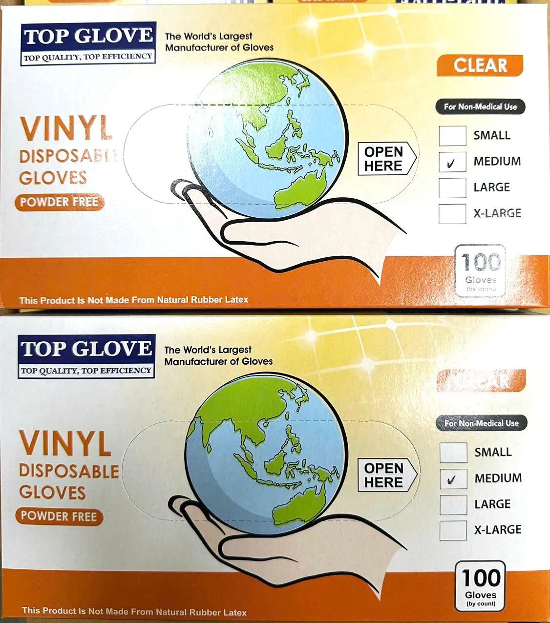 Găng tay Vinyl không bột size S, M, L, X