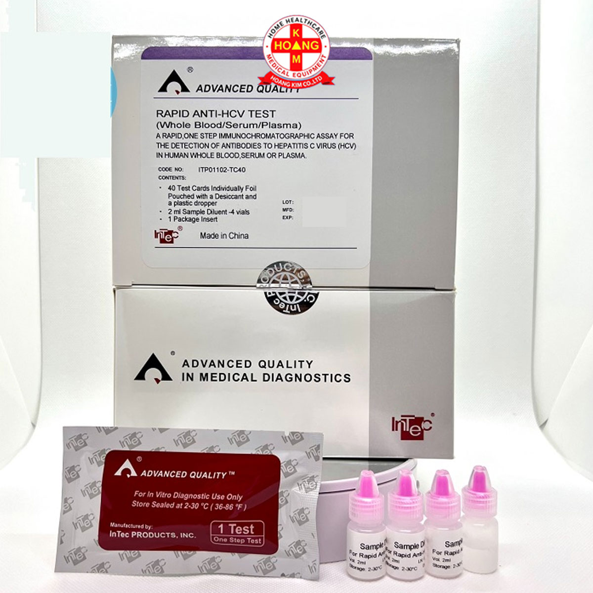 Que thử xét nghiệm định tính kháng thể kháng HCV [Advanced Quality™ Rapid Anti-HCV Test] (H/50 test)