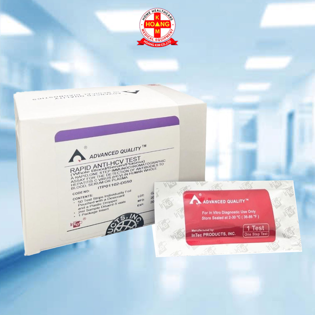 Que thử xét nghiệm định tính kháng thể kháng HCV [Advanced Quality™ Rapid Anti-HCV Test] (H/50 test)