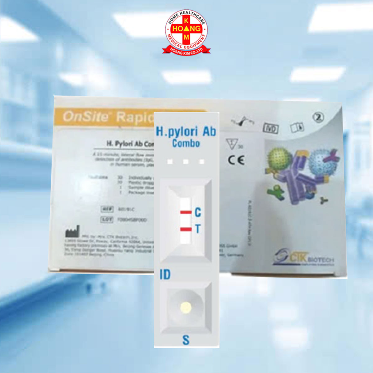 Test nhanh Viêm loét dạ dày OnSite H.Pylori Ab Combo Rapid Test - CTK Hộp 30test
