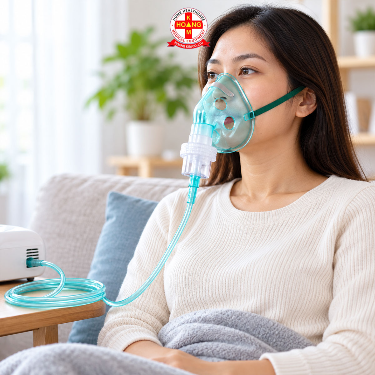 Mặt nạ xông khí dung Greetmed Mask xông khí dung trọn bộ phụ kiện máy xông mũi họng