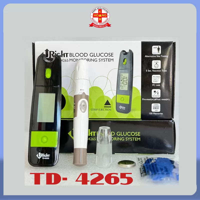 Máy đo đường huyết Uright TD-4265 kiểm tra lượng đường trong máu tại nhà dễ dàng
