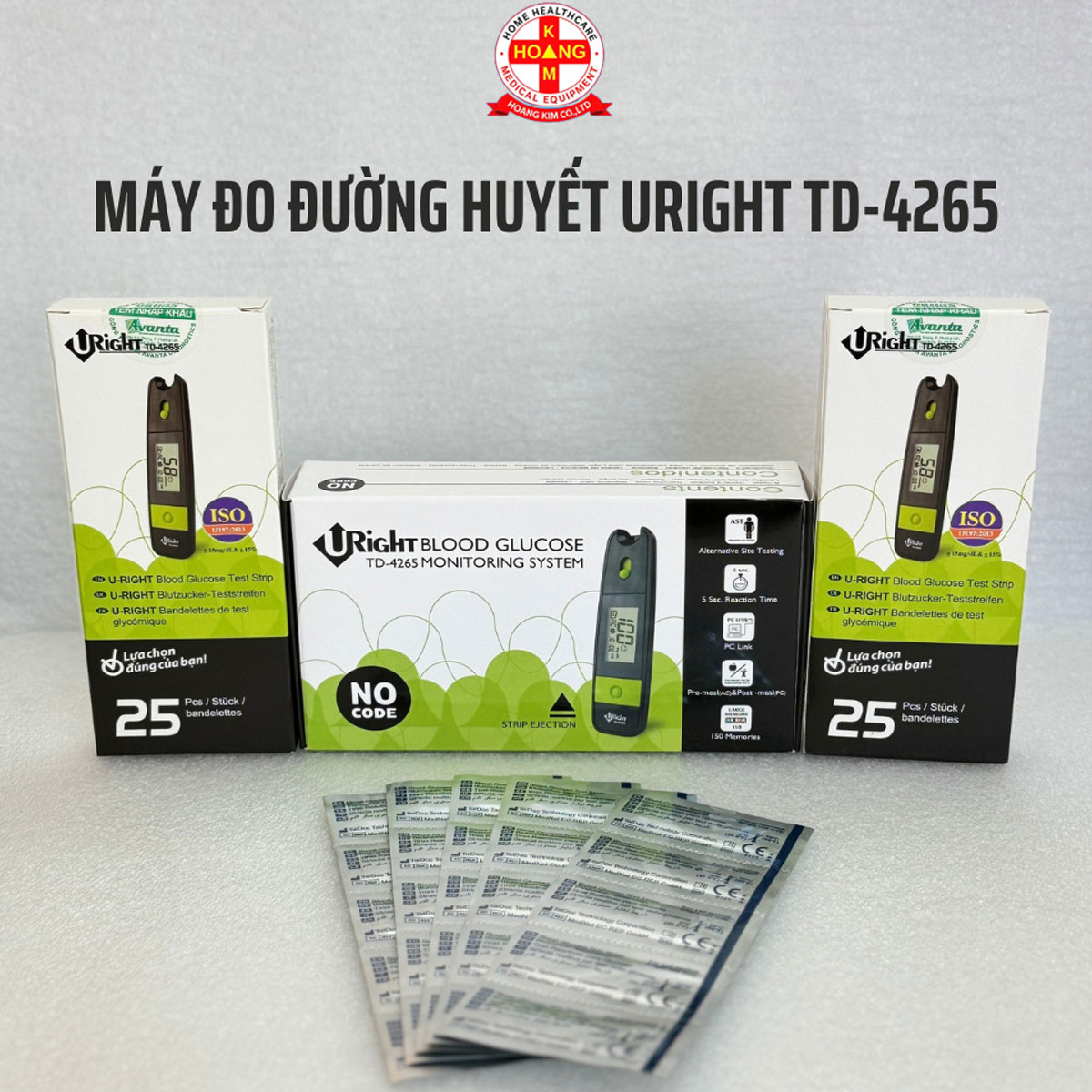 Máy đo đường huyết Uright TD-4265 kiểm tra lượng đường trong máu tại nhà dễ dàng