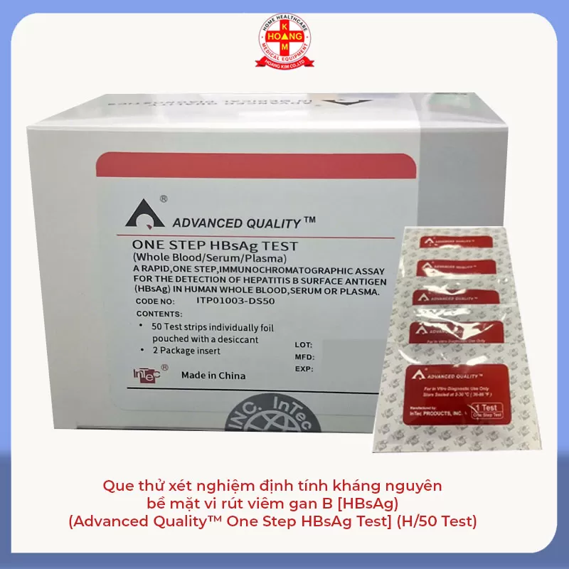 Que thử xét nghiệm định tính kháng nguyên bề mặt vi rút viêm gan B [HBsAg) (Advanced Quality™ One Step HBsAg Test] (H/50)