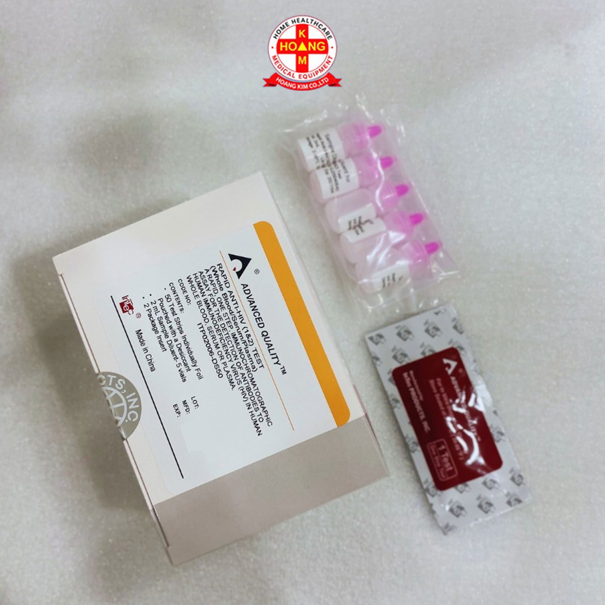 Que thử xét nghiệm định tính kháng thể kháng HIV (1&2) [Advanced Quality™ Rapid Anti-HIV (1&2) Test] (H/50 Test)